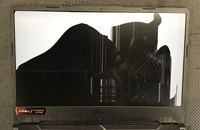 ASUS TUF Gaming F15 FX506HCの修理 物がぶつかり液晶割れ | 液晶修理