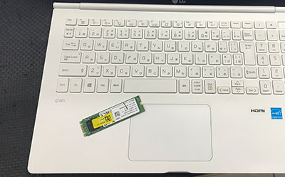 LG ノートパソコンのSSD交換