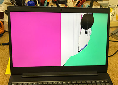 マウスを挟んで画面が割れたパソコン修理 Lenovo 液晶修理センター