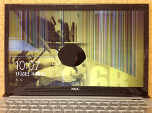 NEC PC-LZ750LS 液晶画面割れ