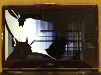 ノートパソコン液晶割れ