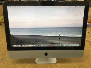iMac ガラス割れ