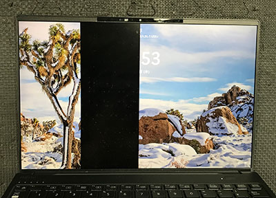 FMVU90H1B 画面に帯 修理前