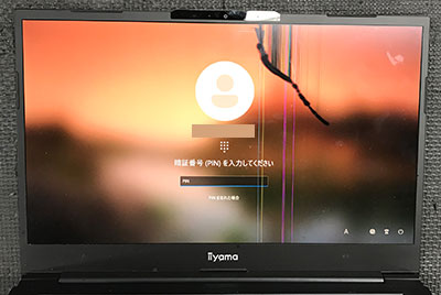 iiyama L140AU 液晶割れ